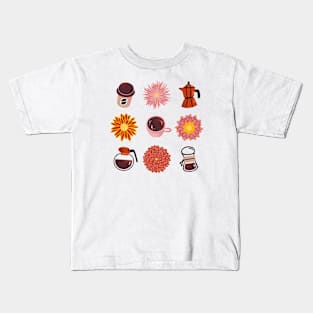 Coffee and Chrysanthemums Kids T-Shirt